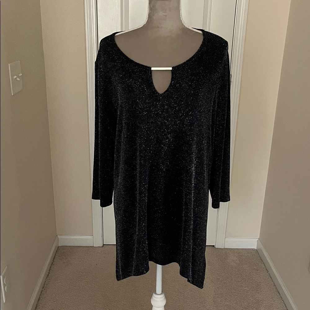 Simply Emma Black Sparkle Tunic Top